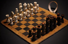 Load image into Gallery viewer, Travel Chess/Checker Board Leather Roll