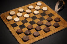 Load image into Gallery viewer, Travel Chess/Checker Board Leather Roll