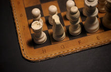 Load image into Gallery viewer, Travel Chess/Checker Board Leather Roll