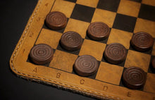 Load image into Gallery viewer, Travel Chess/Checker Board Leather Roll