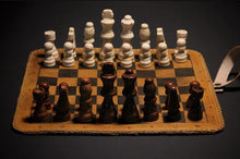 Load image into Gallery viewer, Travel Chess/Checker Board Leather Roll
