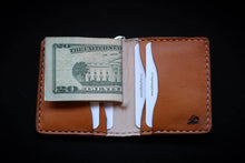 Load image into Gallery viewer, Vertical Bifold Card Wallet w/ Money Clip - Tan